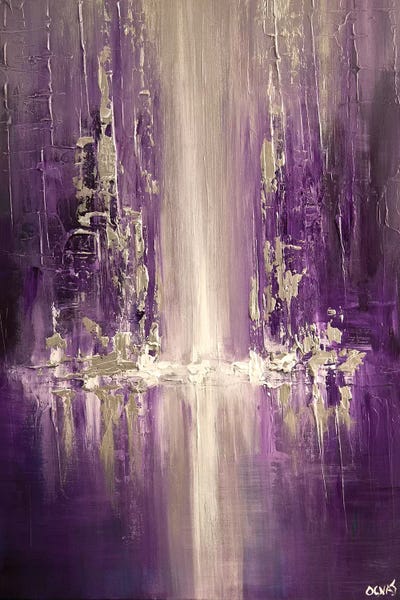 Mixed Media Purple Rain Painting